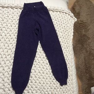 Fuzzy dark purple lounge set from the daily practice